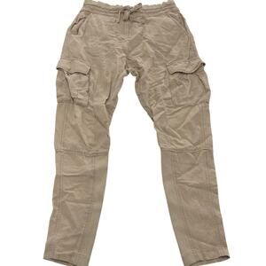 Armani Exchange Cargo Pants Women X Small Beige Drawstring Jogger Pockets